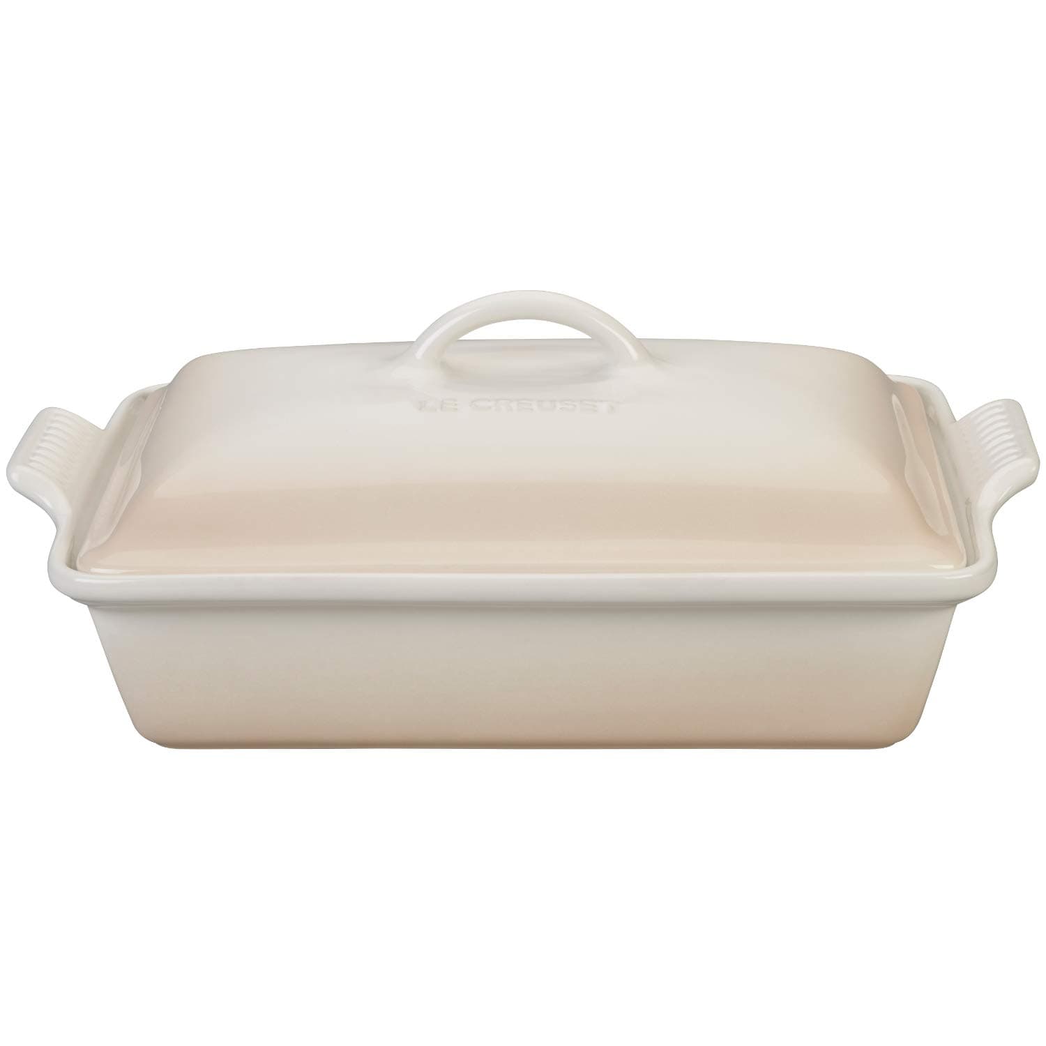 Le Creuset Heritage Meringue Stoneware Covered 4 Quart Rectangular Casserole Dish