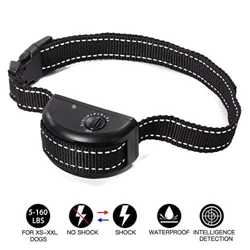 KOLAMAMA Bark Collar, 2018 Dog No Shock Bark Collar with Visual Adjustable Gear Anti Bark Control Devices for Small Medium Large Dogs 5-160lbs No Bark Collar Waterproof Shock Dog Collar