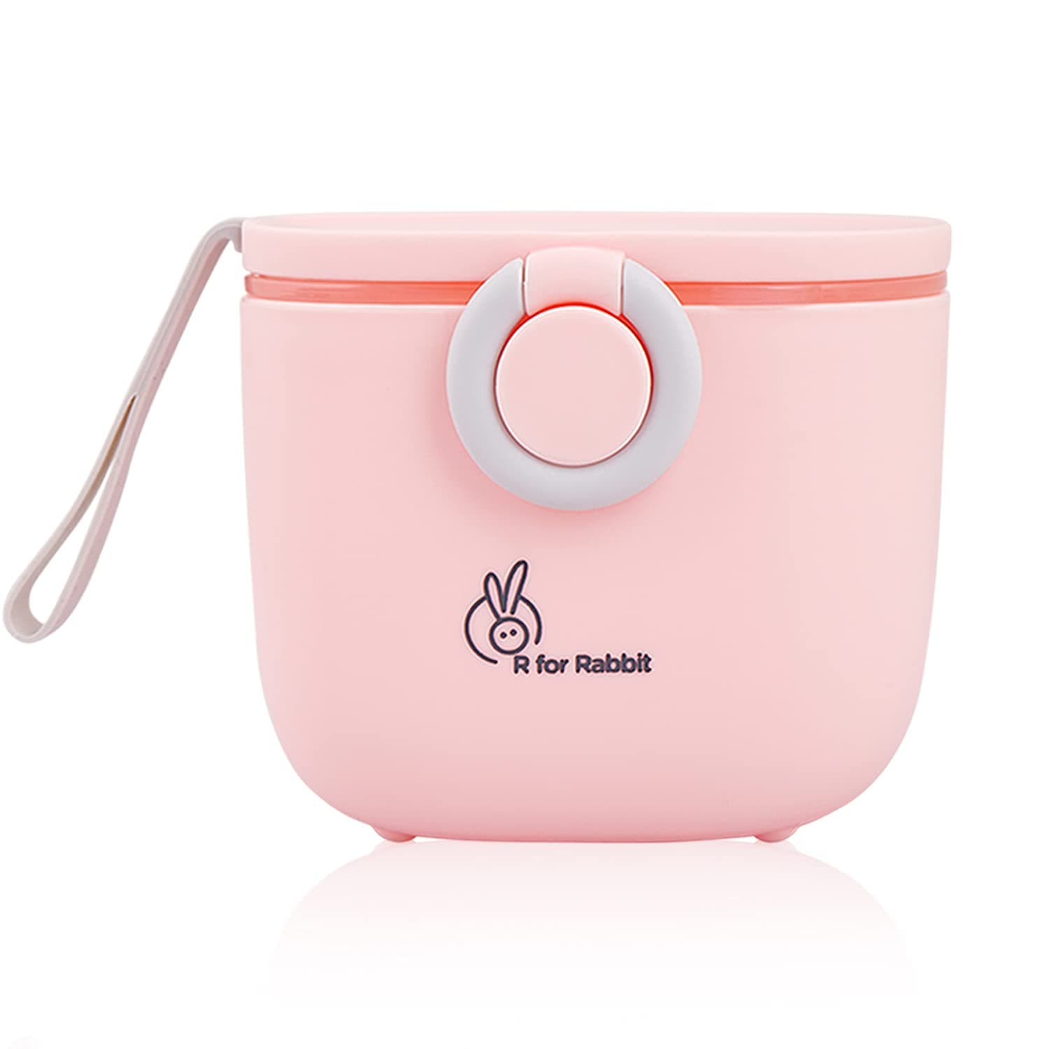 R for Rabbit Silicone First Feed Meal Box for Baby, Kids Multi-Functional Milk Powder Container Box 210G (Pink)