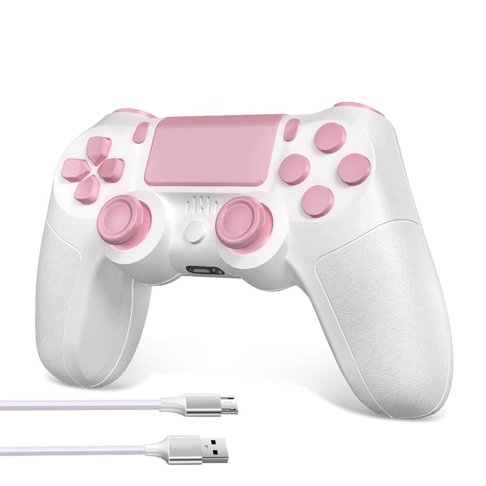 INVICEQ P4 Controller Wireless, with USB Cable/800mAh Battery/Dual Vibration/6-Axis Motion Control/3.5mm Audio Jack/Multi Touch Pad/Share Button, P4 Controller Compatible with P4/Slim/Pro/PC