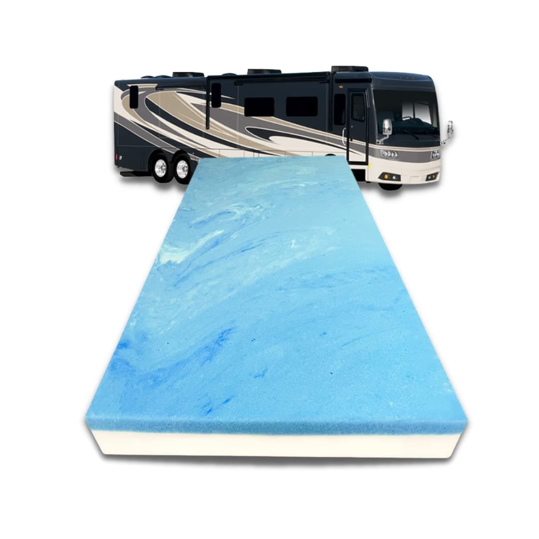 FoamRush 7-Inch Bunk (32" x 75") Cooling Gel Memory Foam RV Mattress Replacement, Medium Firm, Comfort, Pressure Relief Support, Made in USA, Travel Camper Trailer Truck, Cover Not Included