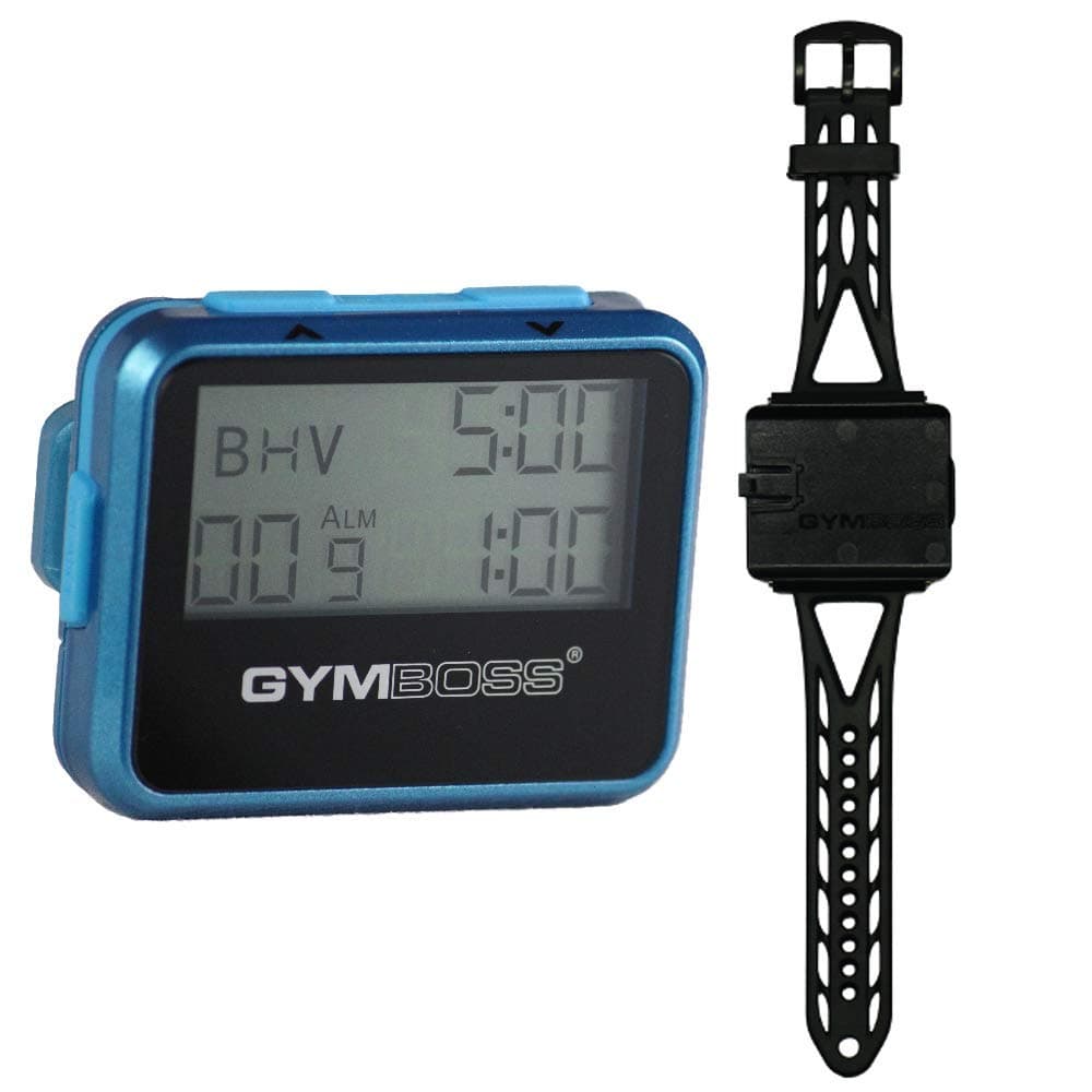 Gymboss Interval Timer and Stopwatch and Watch Strap - Bundle (Teal Button, One Size)