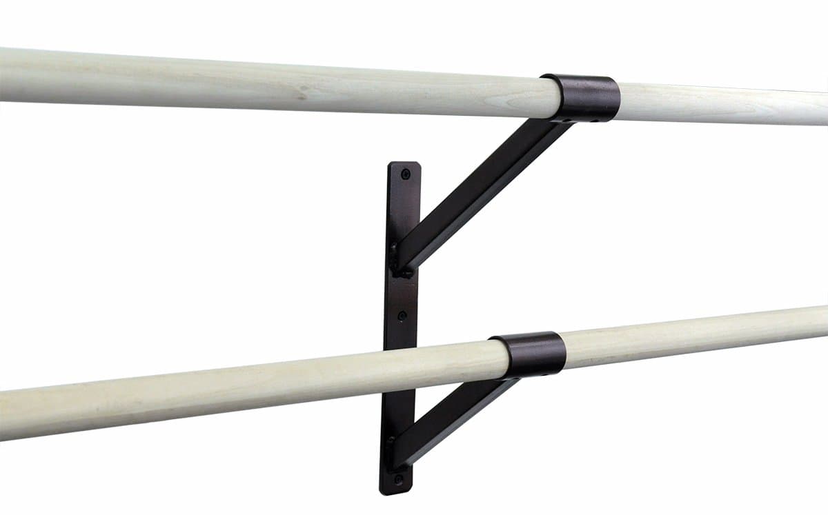 DuroBarre - Ballet Barre Bracket, Double Fixed Wall Barre Bracket Center Joining Unit 1 3/8" Diameter