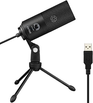 USB Microphone, Metal Condenser Recording Microphone for MAC OS, Windows, Cardioid Laptop Mic for Recording Vocals, Voice Overs, Streaming, Meeting and YouTube Videos-K669B
