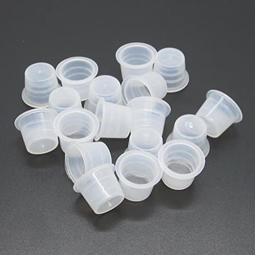 Durable Plastic Transparent Large (1.2-1.5mL) Tattoo Ink Cup Pack of 100