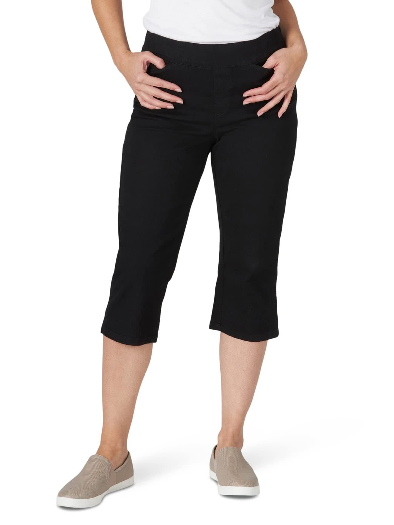 Women's Easy-Fit Elastic Waist Pull-On Capri Pant