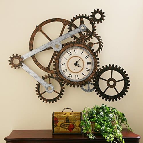Metal Clock and Gears Wall Art