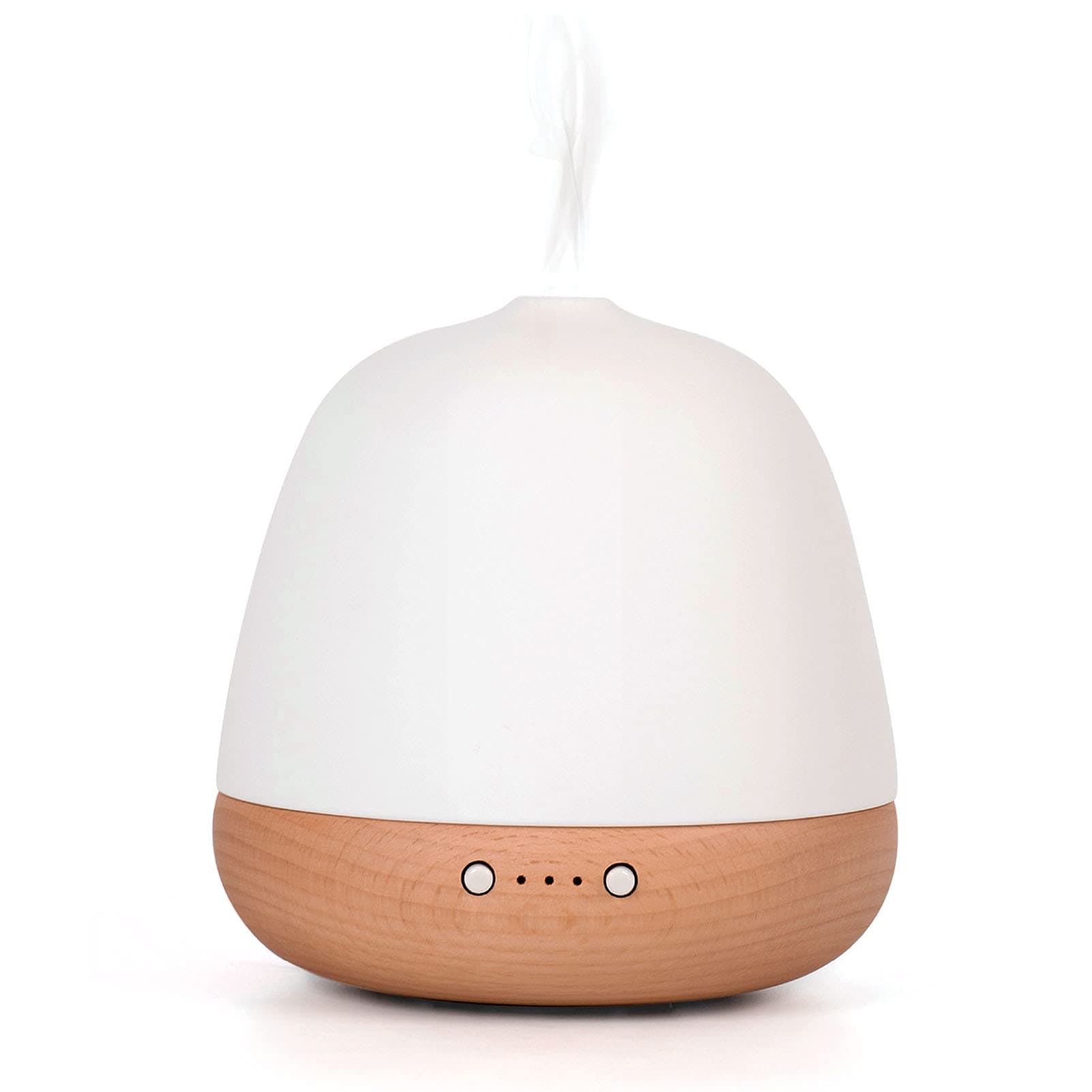 ZEIGGA LAB Essential Ceramic Oil Diffuser 180ML Handmade Wood Aromatherapy Humidifier with Adjustable Mist Mode&Night Light, Waterless Auto Shut-Off and Timier