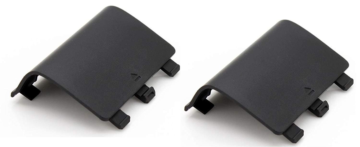 2 x Black Battery Covers / Holders Compatible with Xbox One - Also fits Xbox One S Controllers