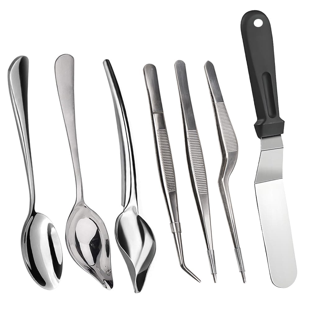 Culinary Specialty Tools, Professional Chef Plating Kit, 7 Piece Stainless Steel Set