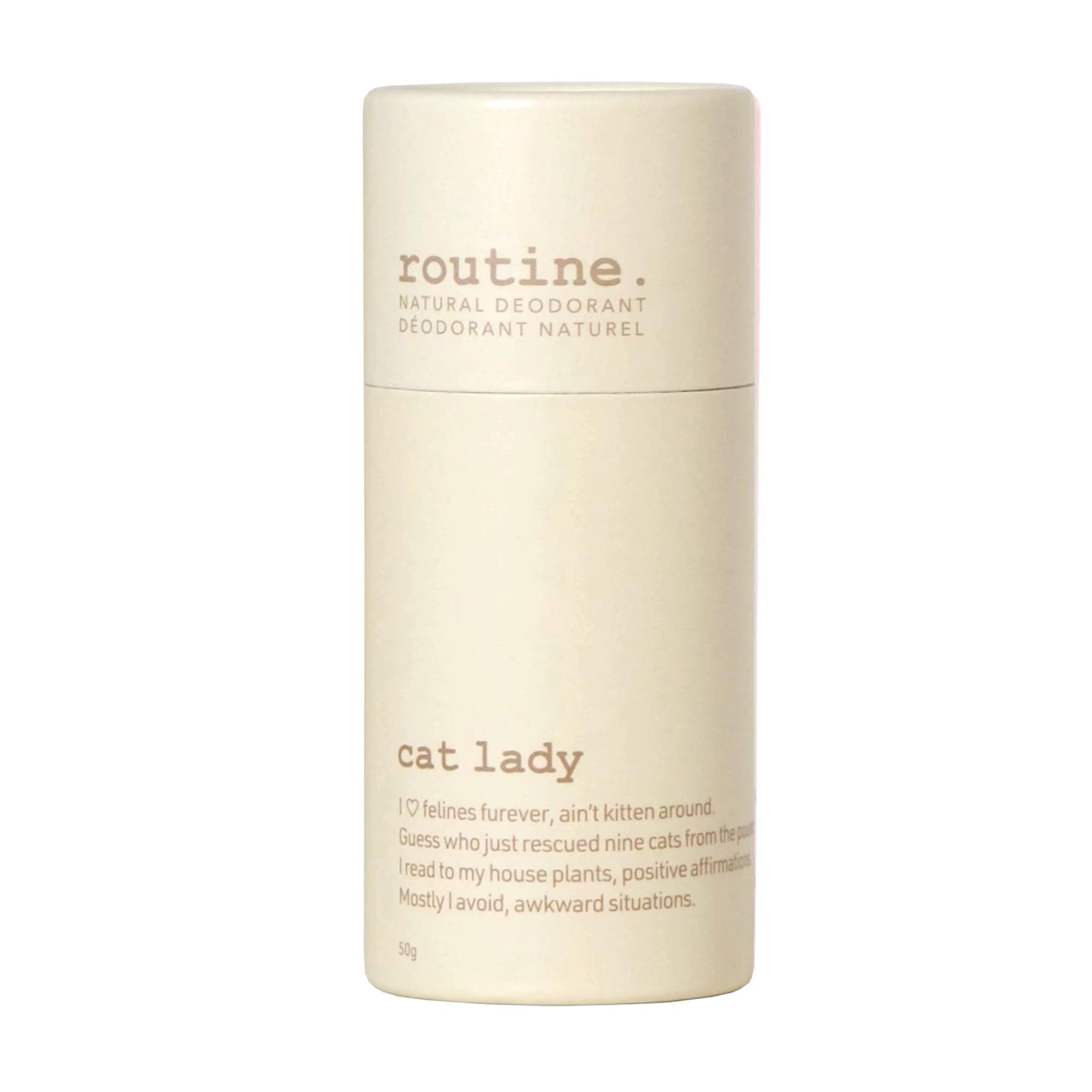 Routine. Natural Deodorant Cat Lady Deo Stick | 1.7 Fluid Oz. Natural Deodorant Aluminum Free Natural Deodorant For Women & Men | (Stick Formula)