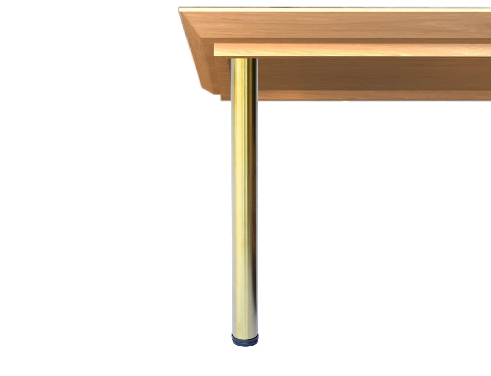 Metal Table Leg for Desk or Dining Table, Brushed Brass on Stainless Steel, 28 inch H