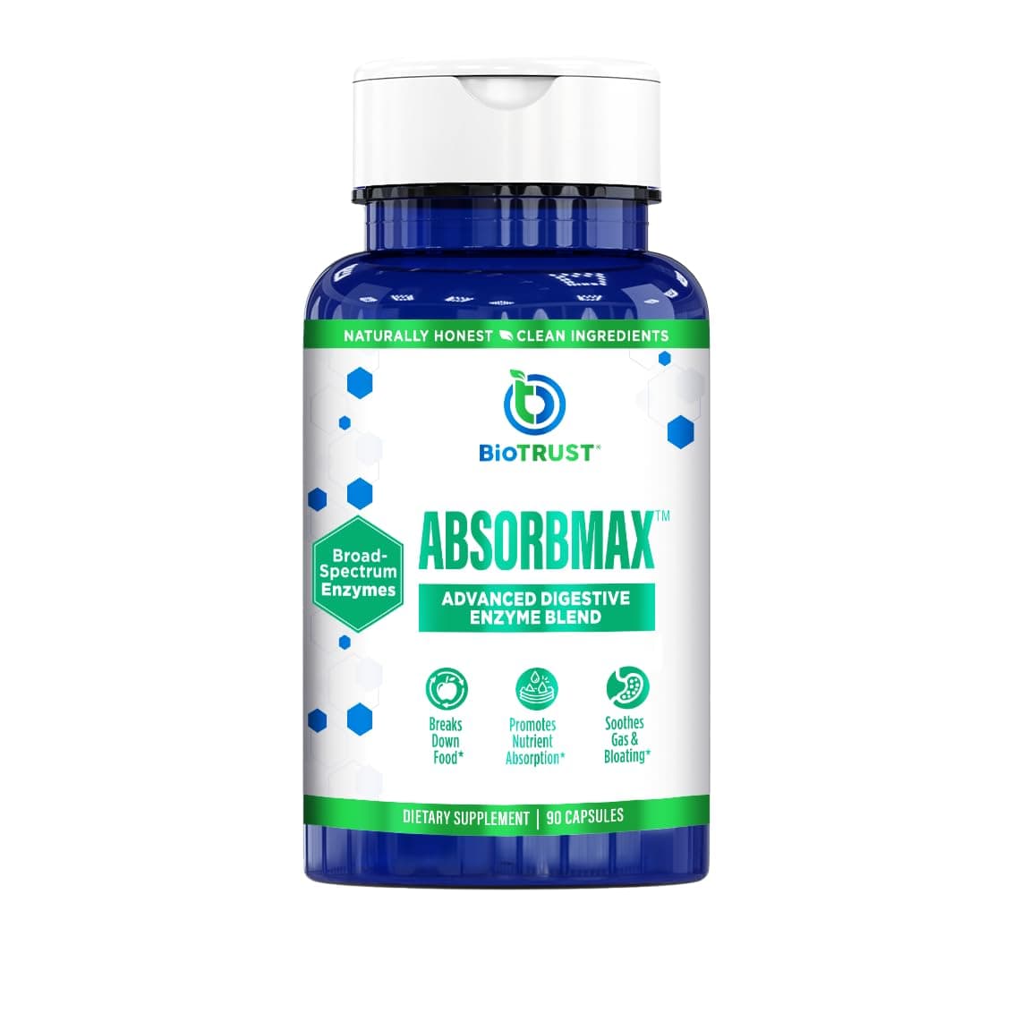 - BioTrust AbsorbMax Broad Spectrum Digestive Enzyme Blend, Gluten Free, Non GMO, Digestive Support for Nutrient Digestion, Absorption and Periodic Digestive Discomfort and Bloating