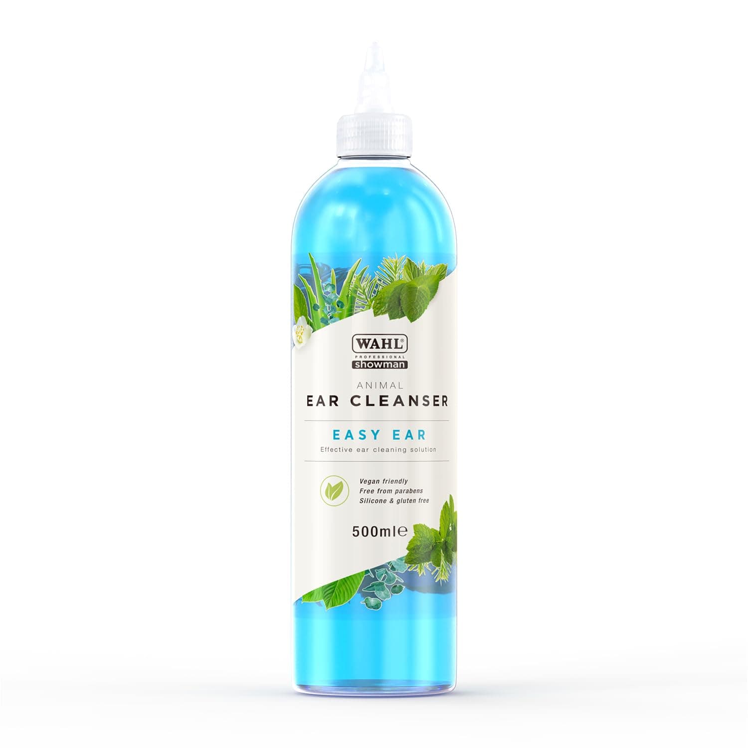 Easy Ear Cleanser 500ml – Effective Ear Cleaning Solution with Aloe Vera, Menthol, Camphor and Eucalyptus, Helps Remove Wax with Minimal Rubbing, Suitable for Most Animals, 50% Recycled Bottle