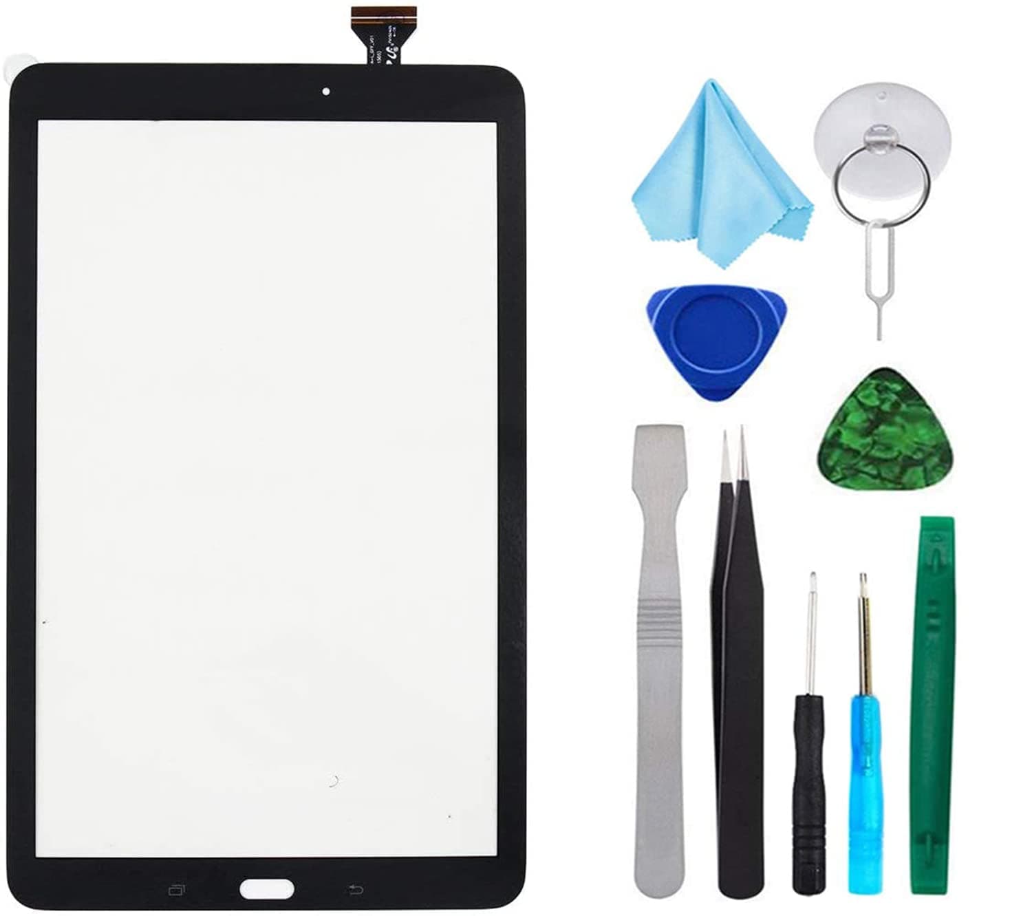 Black Touch Screen Digitizer for Samsung Galaxy Tab E 9.6" - Glass Replacement for SM-T560 SM-T561 T560 T561(Not Include LCD) with Tools + Pre-Installed Adhesive