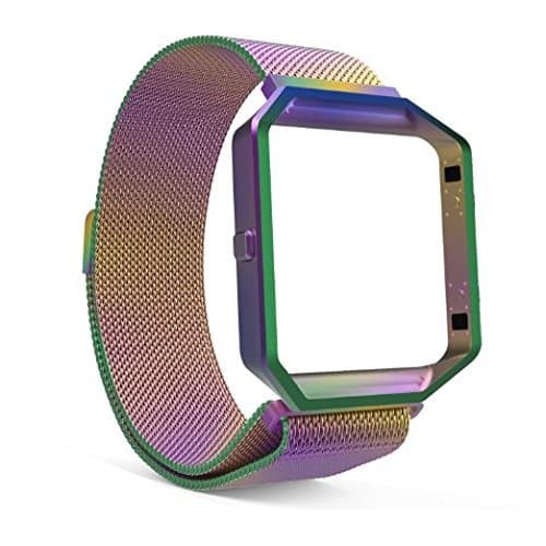 MLIYA Fitbit Blaze Straps With Frame Housing, Milanese Loop Stailess for Fitbit Blaze Smart Fitness, with Unique Magnet Lock
