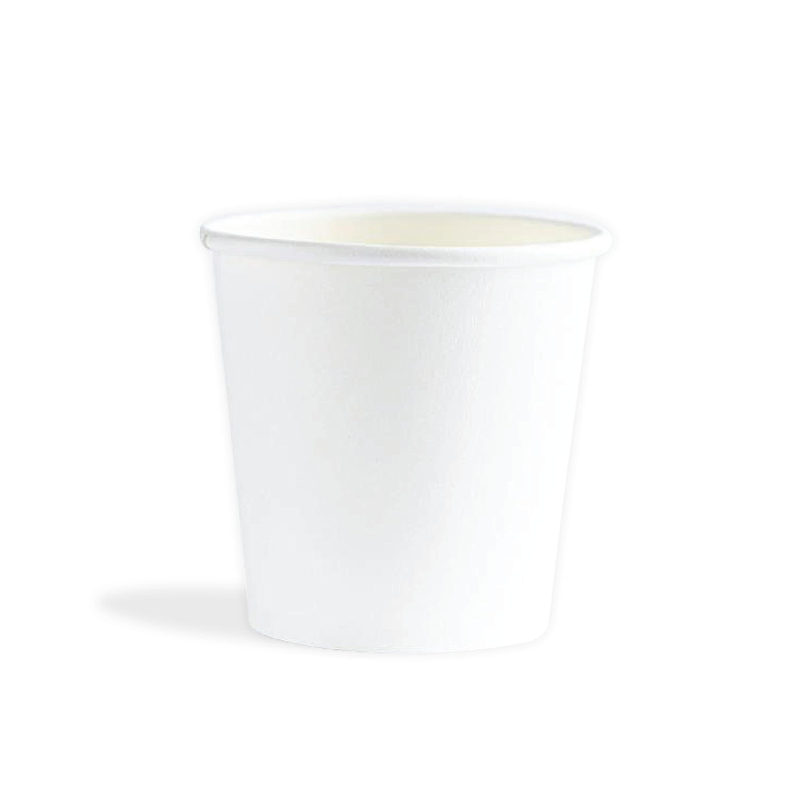 Bony Packaging Heavy Duty Single Wall Paper Cups 50-Pack, 4 oz Capacity, White