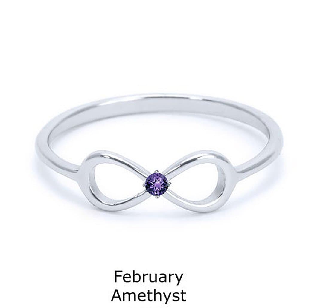 Heavy Casted Solid Silver Infinity Ring-centered High Quality Cz Stone Available in Sizes 4-10 (10)