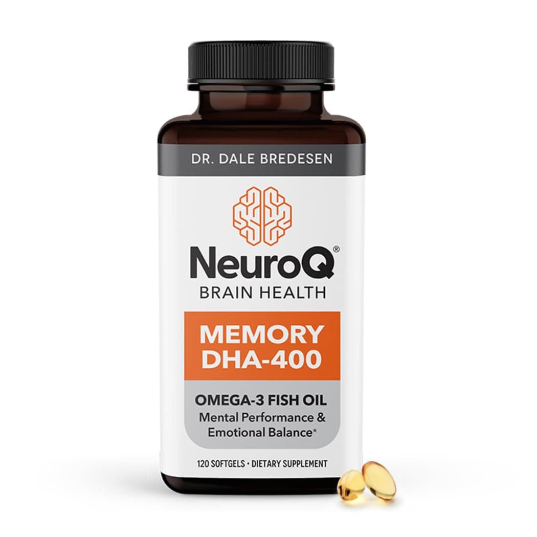 - NeuroQ Memory DHA-400 - Omega-3 Fish Oil Supplement - Mental Performance & Balance - Supports Neuro Brain Health - Protects Against Memory Loss & Improves Focus - 120 Softgels