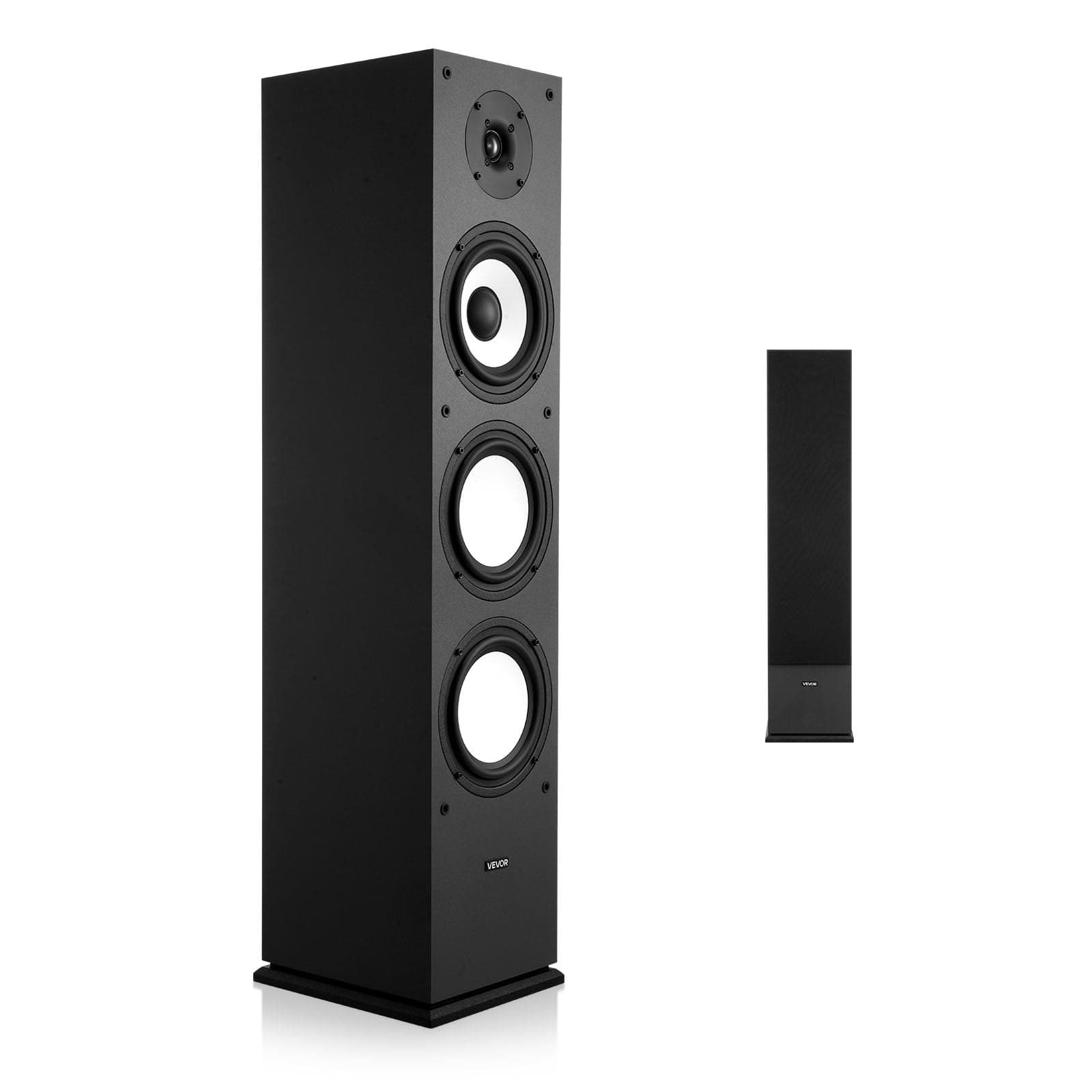Passive Floorstanding Speaker, 2-Way, Floor-Standing Tower Speaker with 1-Inch Tweeter, 6.5-Inch Woofer, 200W Peak, 70Hz–20kHz Frequency Response, Durable MDF Enclosure, for Home Audio, Single