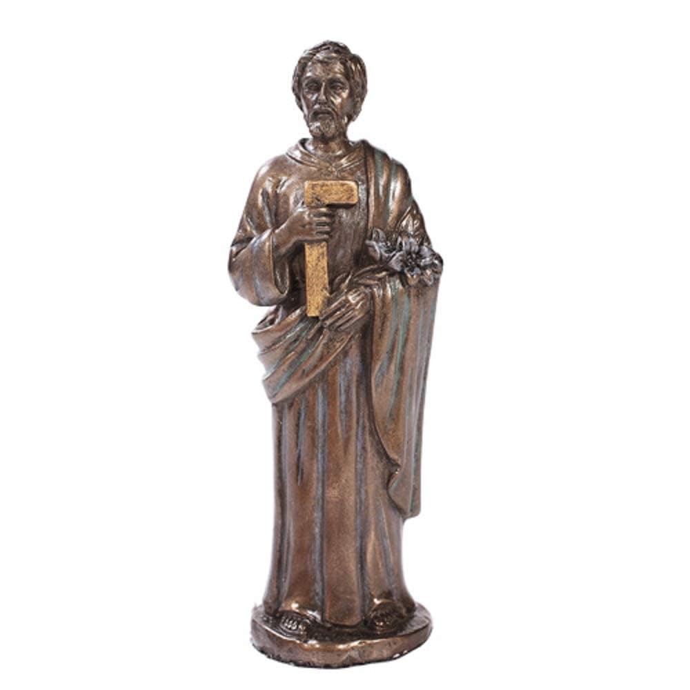 Pacific Giftware St Joseph the Worker Statue with Prayer Card Home Seller Kit Saint Bronze