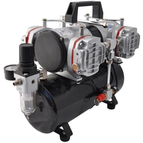 Master Airbrush Model TC-848, High-Performance Four Cylinder Piston Air Compressor with Tank and Free 6 Inch Airbrush Hose