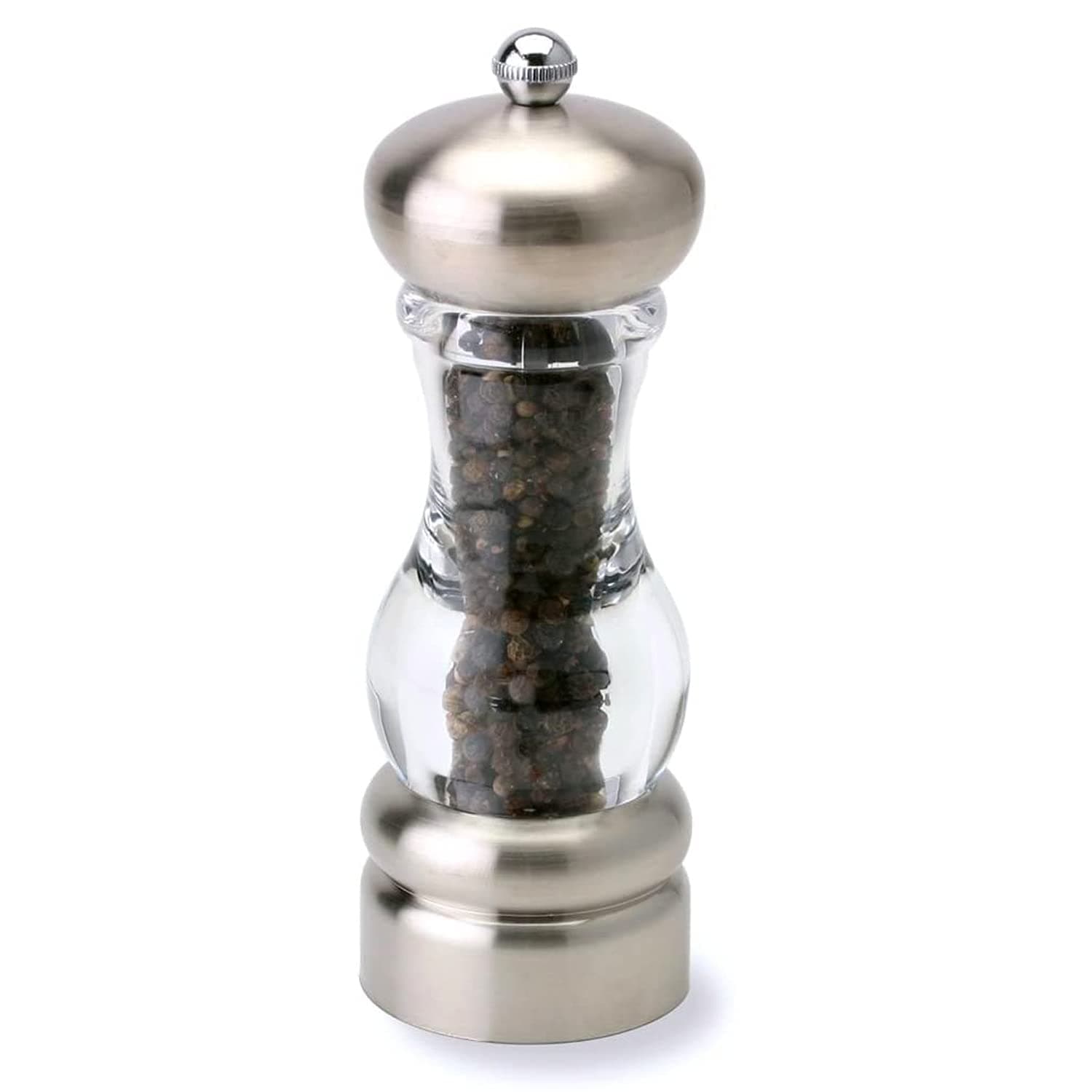 Del Norte Pepper Mill, 7" Glass, Silver