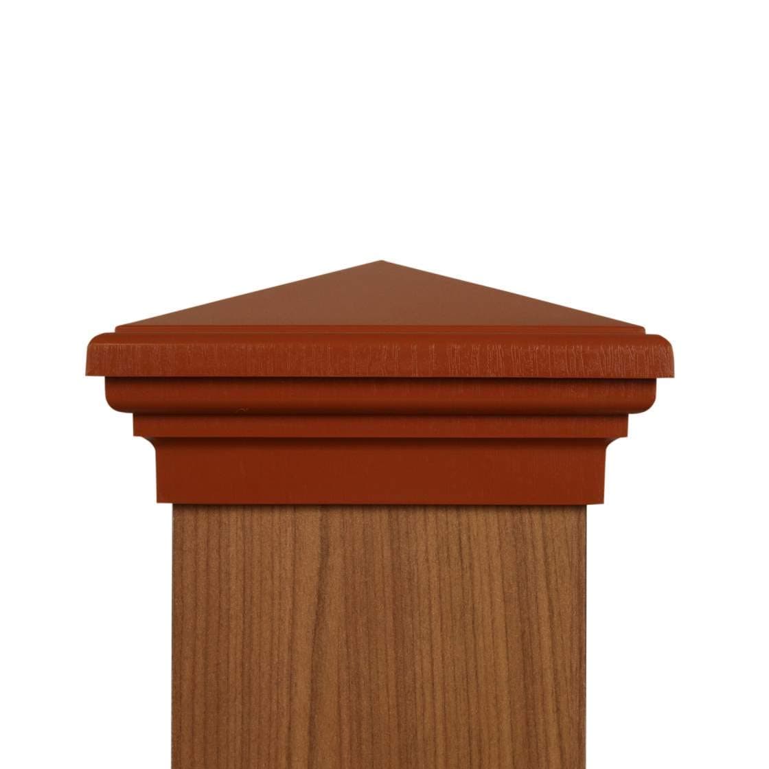 6x6 Post Cap (5.5") Cedar Most Common Size Pressure Treated New England Pyramid Square Top for Fences, Decks, Railings and Mailboxes, by Atlanta Post Caps