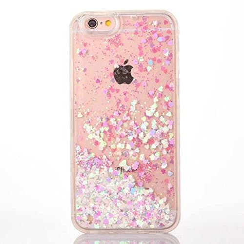 iPhone SE Case, Liquid Case for iPhone SE 5 5s, Surpriseyou 3D Creative Design Shiny Quicksand Moving Bling Glitter Sparkle Diamonds Flowing Clear Hard Case for iPhone SE/5S/5 (Pink Love)