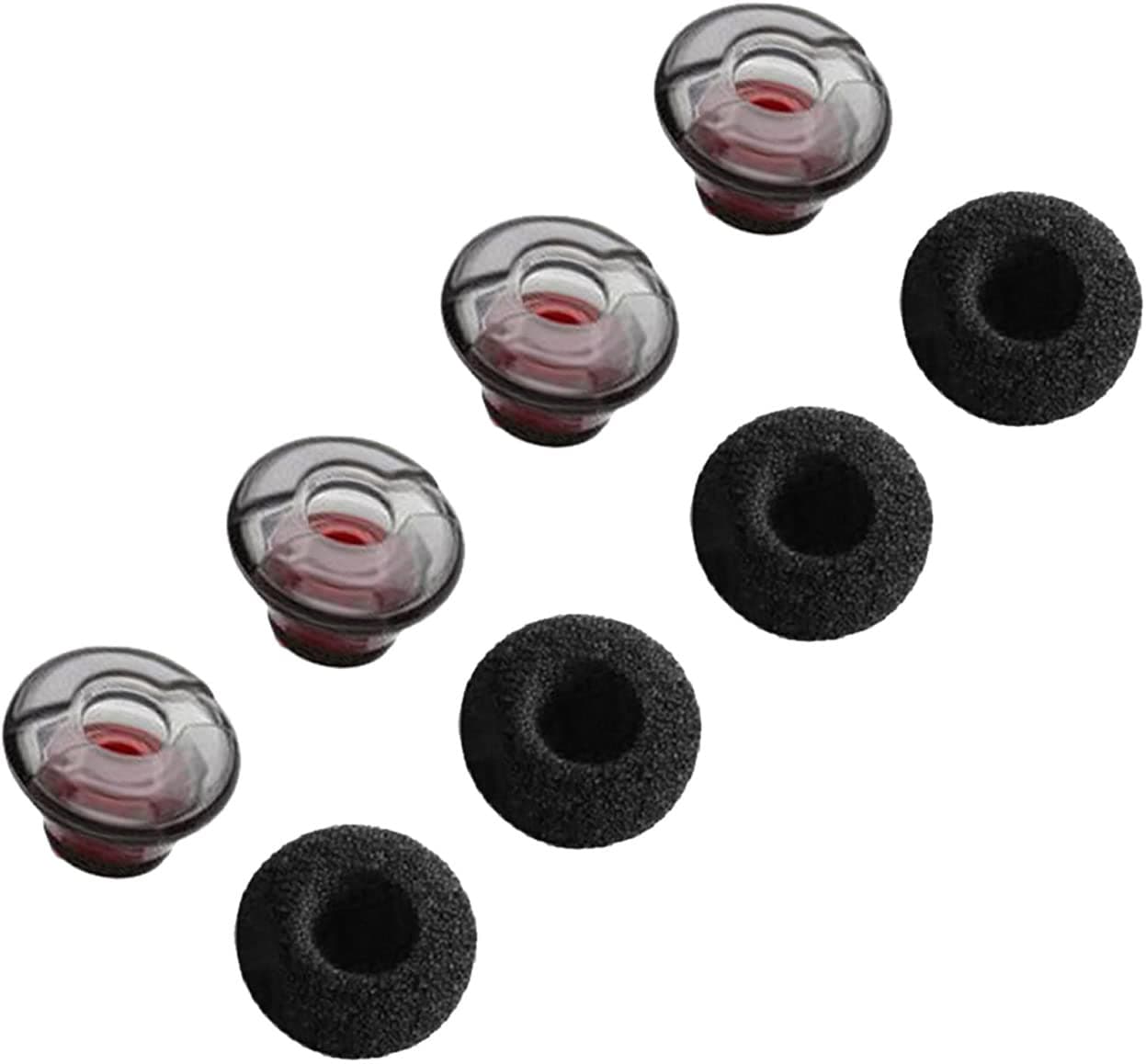 Voyager 5200 Eartips Set, Comfortable Replacement Ear Tips Kits Earpads Foam Earbuds Ear Gels Compatible with Plantronics Voyager 5200 5210 5220 Legend Headset Medium M Gray 4 Pcs