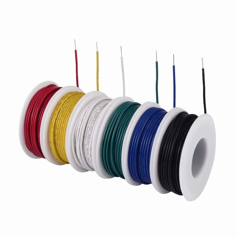 – TUOFENG 24 awg Solid Wire-Solid Wires Kit-6 Different Colored 9 Meter spools 24 Gauge Jumper Wire -Hook up Wires Kit