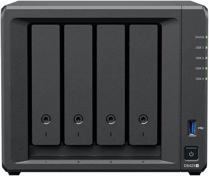 Synology DS423+ 8TB 4 Bay Desktop NAS Solution installed with 4 x 2TB Western Digital Red Plus Drives
