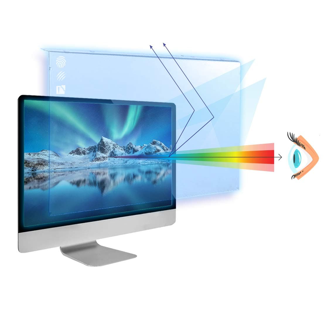19-20 inch VizoBlueX Anti-Blue Light Filter for Computer Monitor. Blue Light Monitor Screen Protector Panel (17.3 x 10.8 inch). Blocks Blue Light 380 to 495 nm. Fits LCD, TV and PC, Mac Monitors