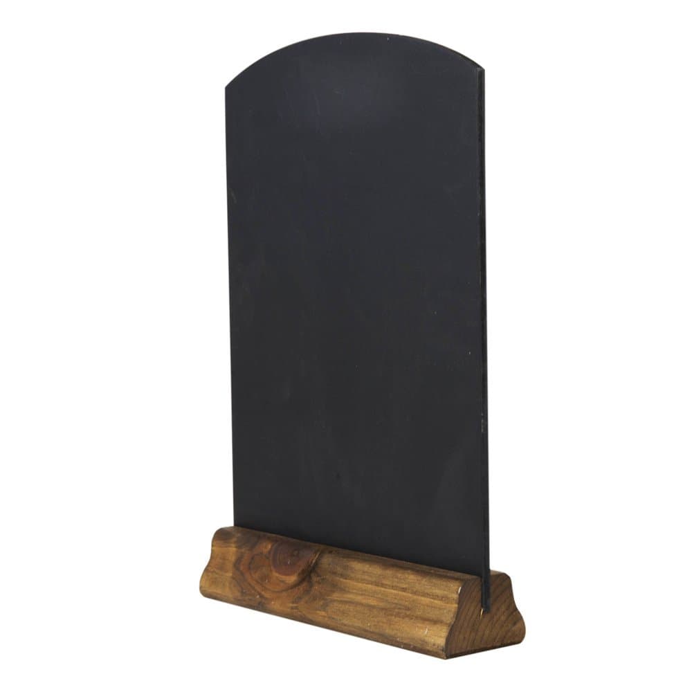 Table Top Chalkboard with Plinth, Wood, Rustic Brown, A4, 31 x 21 x 4 cm