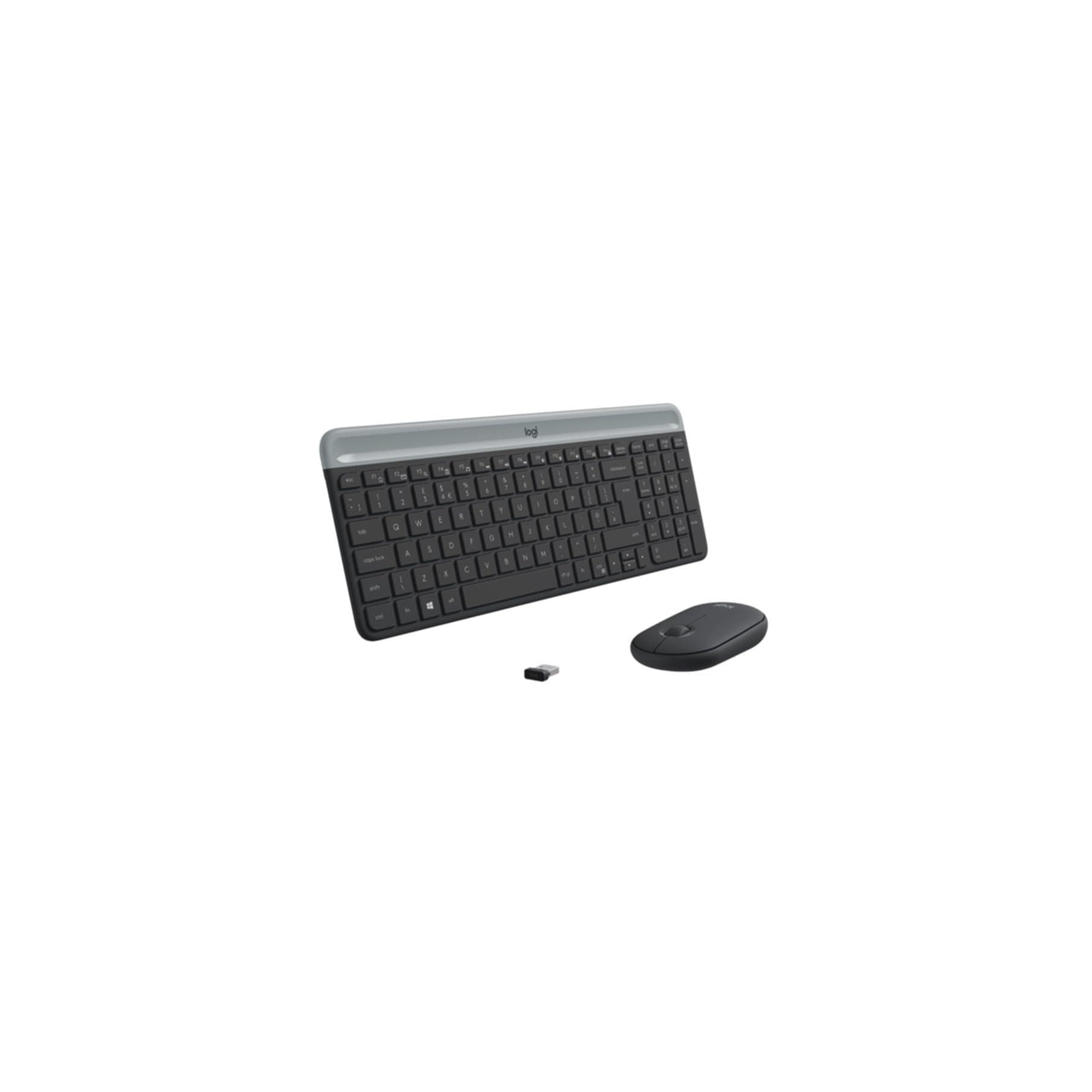 Logitech MK470 Slim Wireless Keyboard and Mouse Combo - Modern Compact Layout, Ultra Quiet, 2.4 GHz USB Receiver, Plug n' Play Connectivity, Compatible with Windows - Black