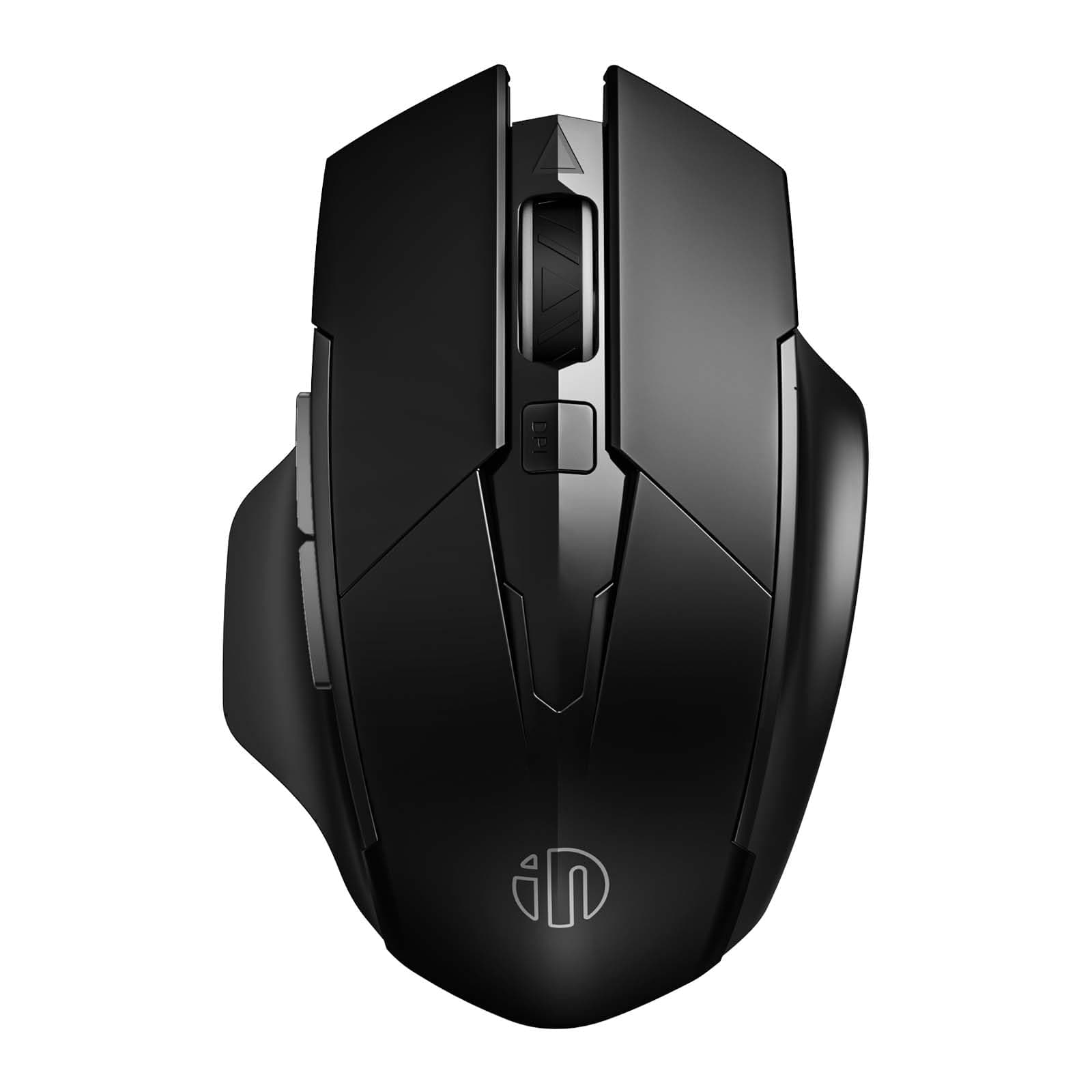 Bluetooth Mouse, Rechargeable Tri-Mode Bluetooth 5.0/4.0 + 2.4G Wireless Mouse, 800-1600DPI Portable Mouse for Laptop PC Computer MacOS, 6 Buttons, Silent Click, Improved 700mAh Battery, Black