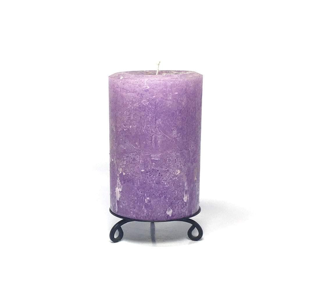 Light Purple Unscented Rustic Textured Pillar Candle - Choose Size - Handmade