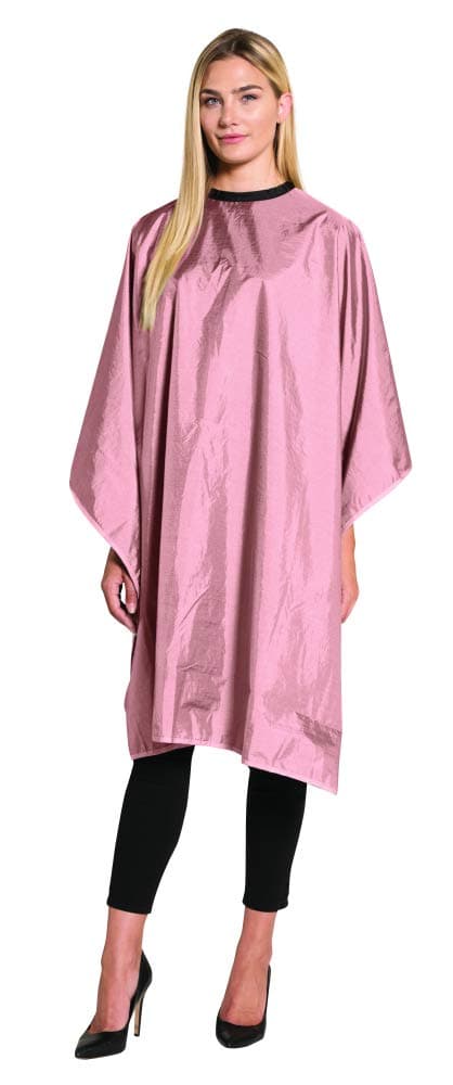 Betty Dain Reversi Reversible Coloring/Styling Cape, Two-Sided Cape, Black Side Has Chemical Proof Finish for Processing, Snap Closure at Neck, 50 x 60 Inches, Rose
