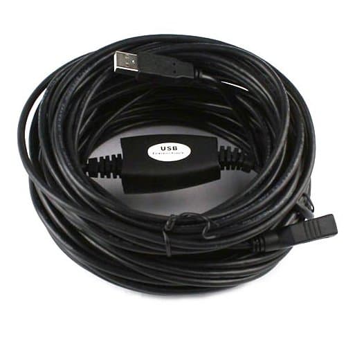 Cable N Wireless 50 Feet Active USB 2.0 Extender Repeater Extension Cable Black with Signal Booster Type A Male to Type A Female (US Seller)