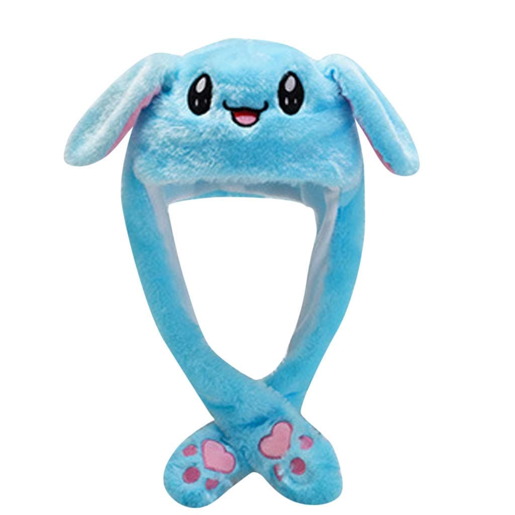 Rabbit Hat Ear Moving Jumping Hat Funny Bunny Plush Hat Cap for Women Girls, Cosplay Christmas Party Holiday Hat