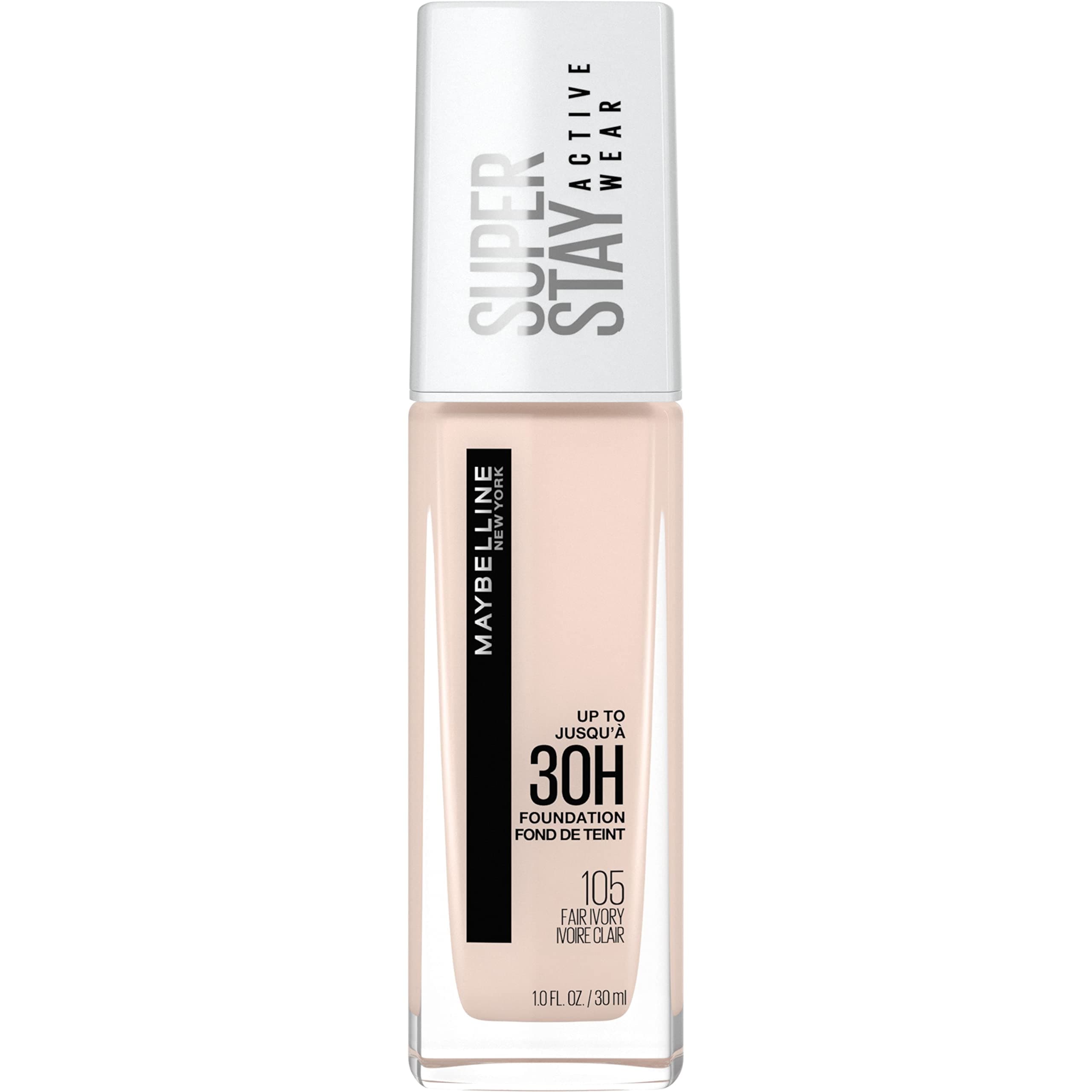 Super Stay Full Coverage Liquid Foundation Active Wear Makeup, Up to 30Hr Wear, Transfer, Sweat & Water Resistant, Matte Finish, Fair Ivory, 1 Count