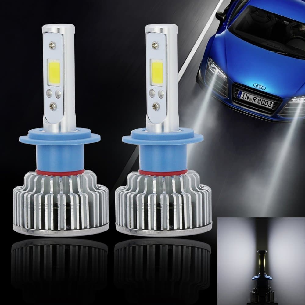 HJ® 1 Pair E802 H7 Working Light Work Light + DECODER Cool White COB LED Headlights Flood Light Servo-Motors Tractor Digger IP67 Waterproof