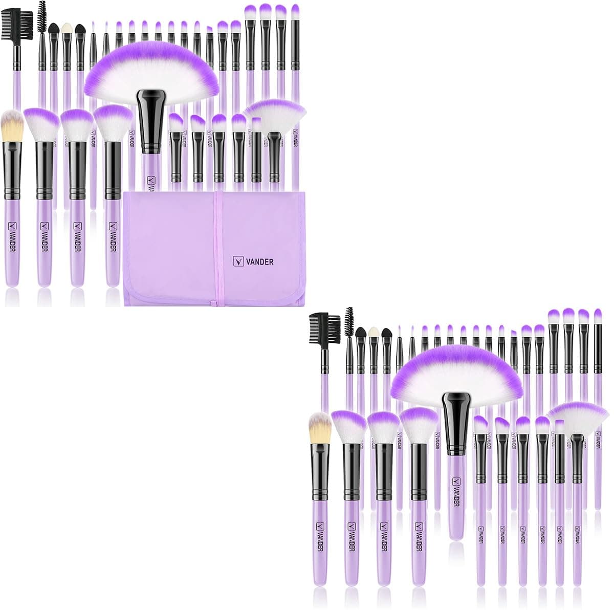 VANDER Save 20% on Makeup Brushes 32Pcs Purple Makeup Brushes Set(Cosmetic bag included)+ 32Pcs Purple Makeup Kit(Cosmetic bag not included)