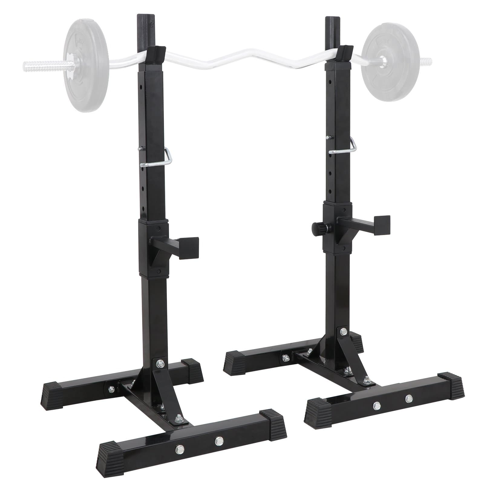 ZENY Adjustable Squat Barbell Rack Stand, Bench Press Rack for Home Gym Strength Training, Max Load 550LB