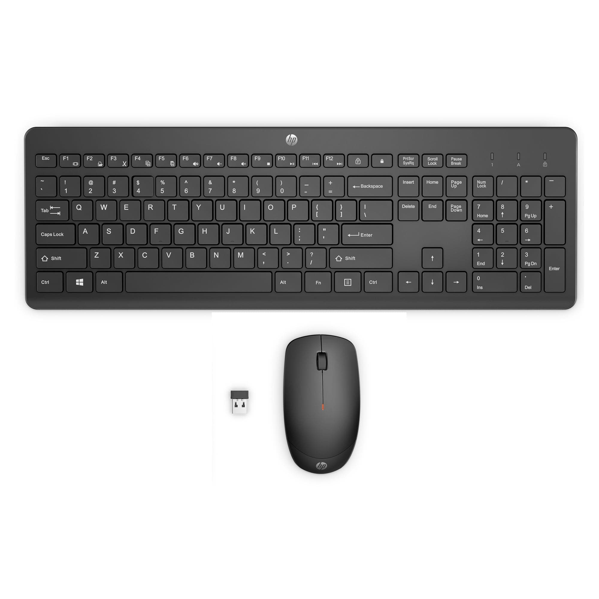 230 Wireless Keyboard and Mouse Combo Set, 2.4 GHz Wireless USB-A Nano Receiver, Up to 1600 dpi, Up to 16 Months Battery Life - Black
