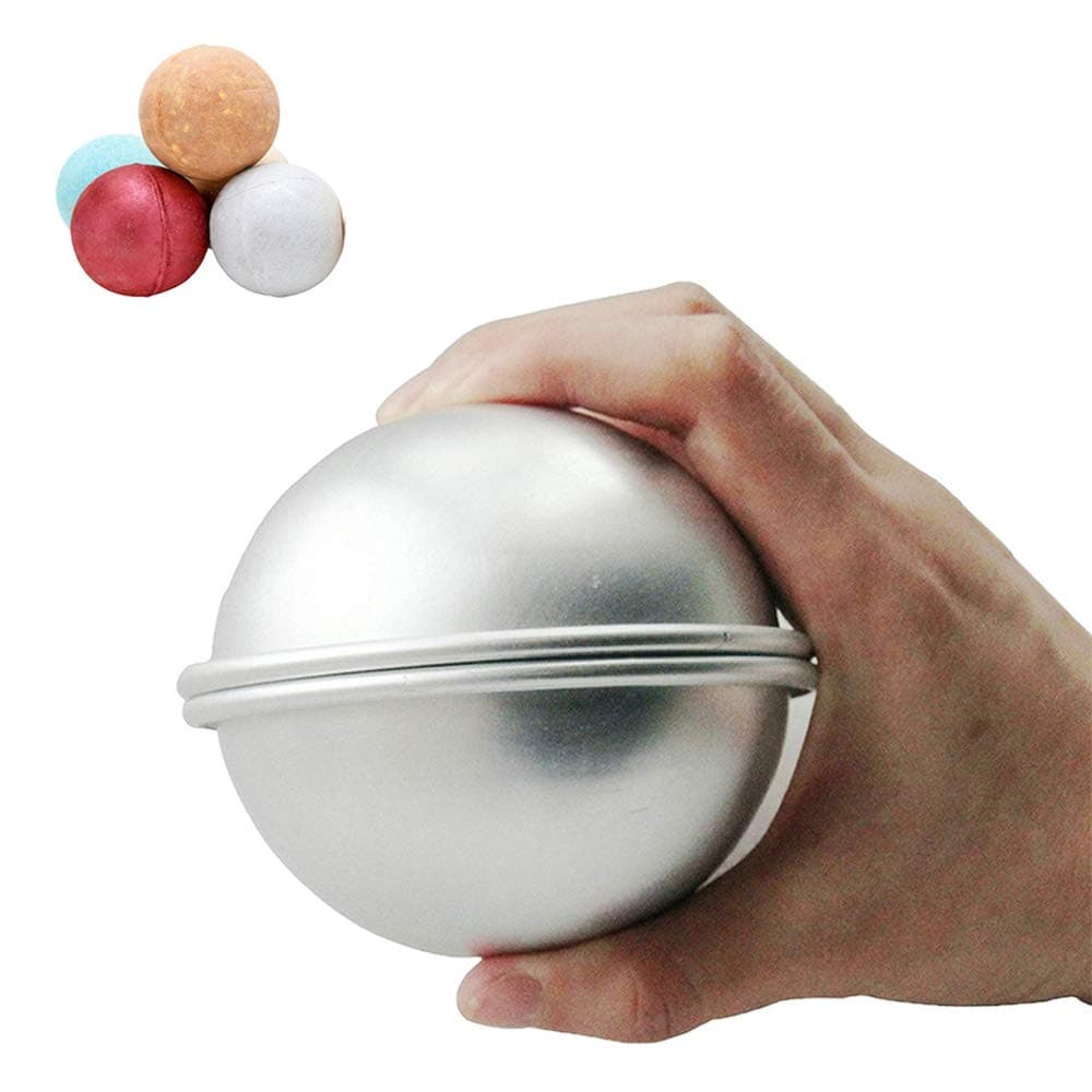 Bath Bomb Mold Large Size 2.6 inches 6 Set 12 Pcs DIY Metal Homemade Round Sphere Molds Fizziy Bath Bombs by LTLR