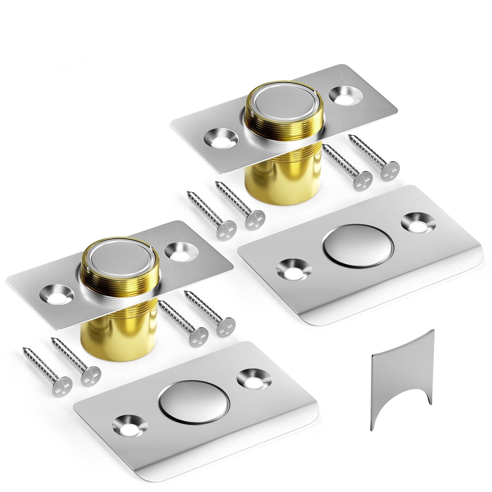 Tonitrui Silent Ball Catch, Adjustable Strong Magnet Door Catch,Using Noise Free, Replacing Door Ball Catch, with Identical Installation Dimension(2 Pack, Silver)