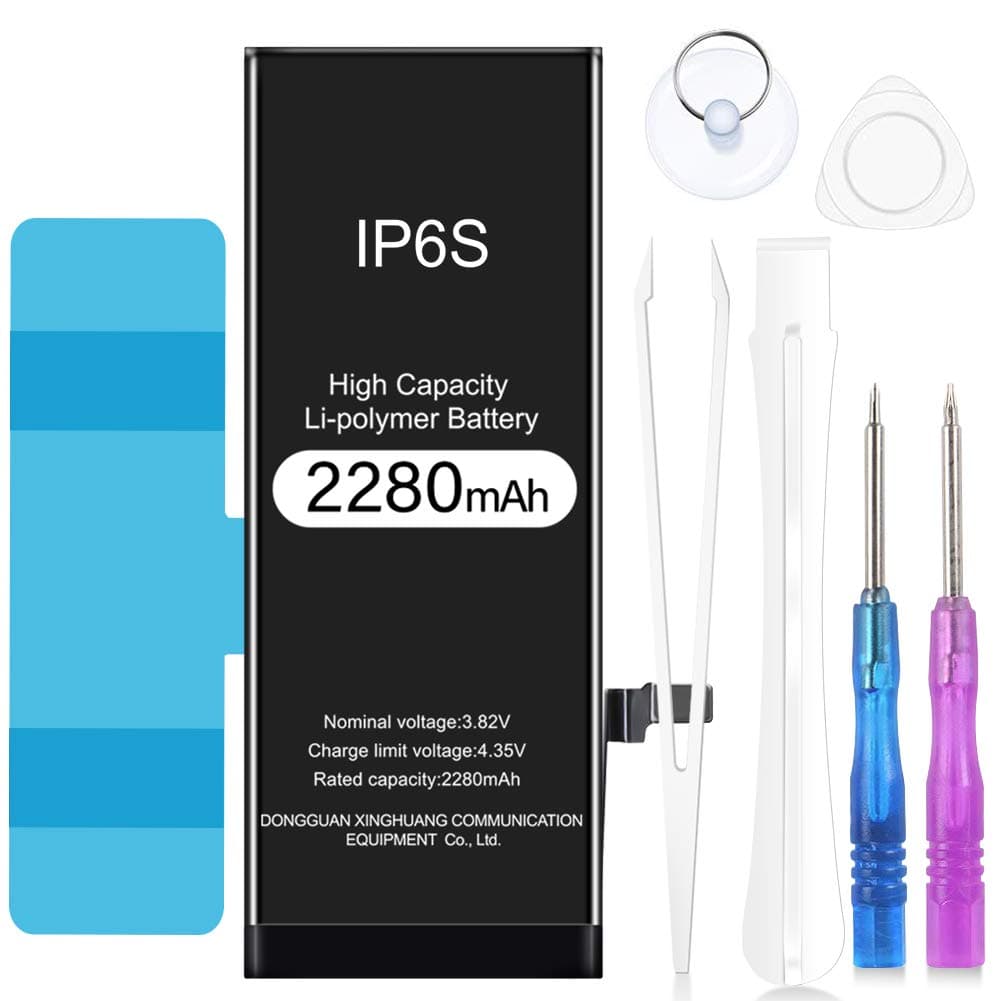 Vasea 2280mAh Battery Replacement Compatible with iPhone 6s,High Capacity Li-Polymer Rechargeable Battery with Complete Repair Tool Kit Adhesive and Instructions - 24 Months Warranty