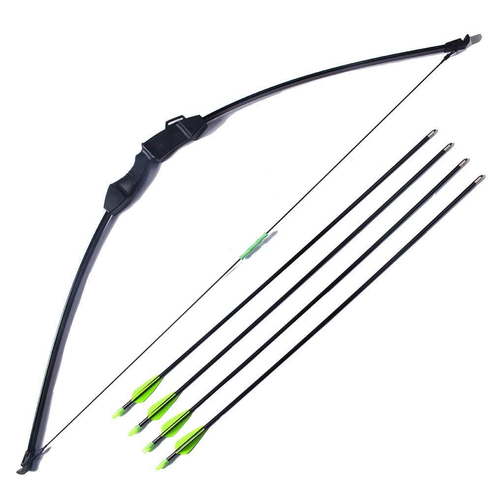 FlyArchery 43" Archery Take Down Youth Bow and Arrow Set Start Recurve Bow Target Practice Bow Kit Set with 4 Arrows 15-20 Lb for Beginner Teens