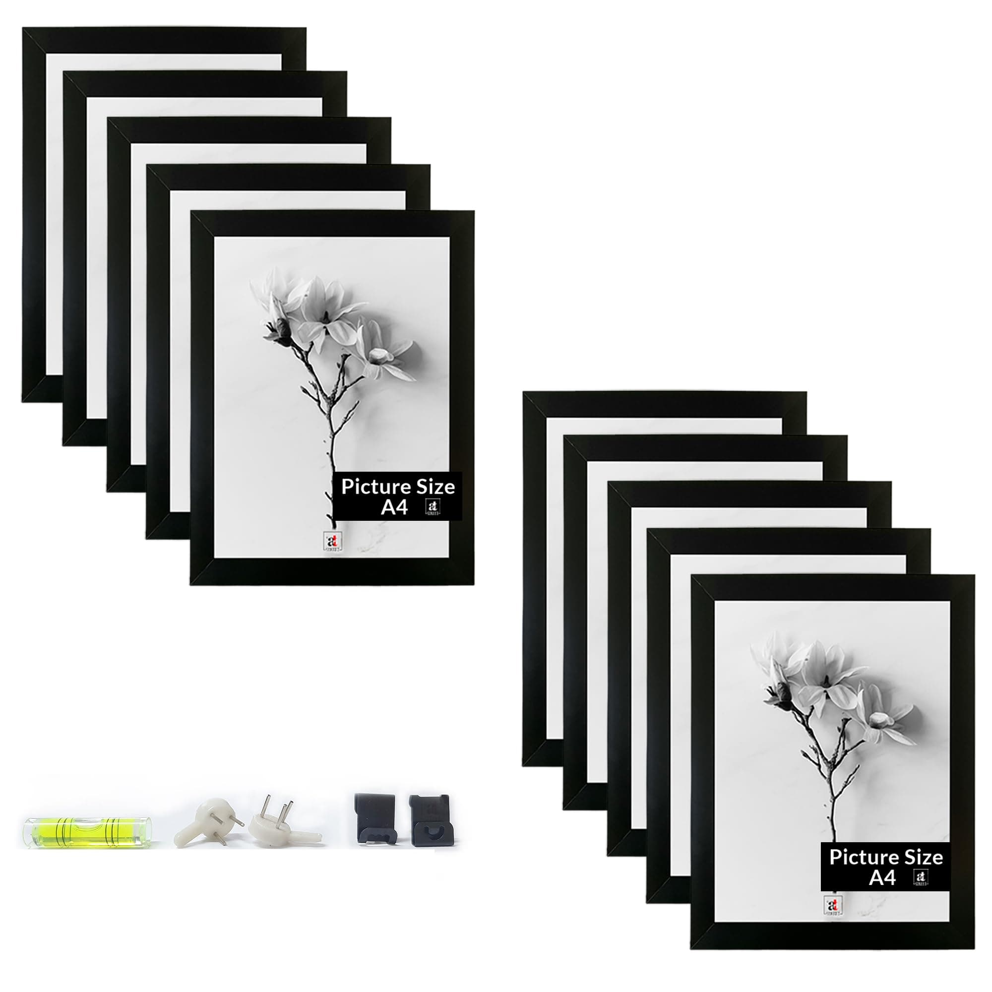 - Art Street A4 Size Certificate, Document Photo frames Set Of 10 For Home Decoration, Living Room, Office Decoration (Black, Size: 8" x 12")